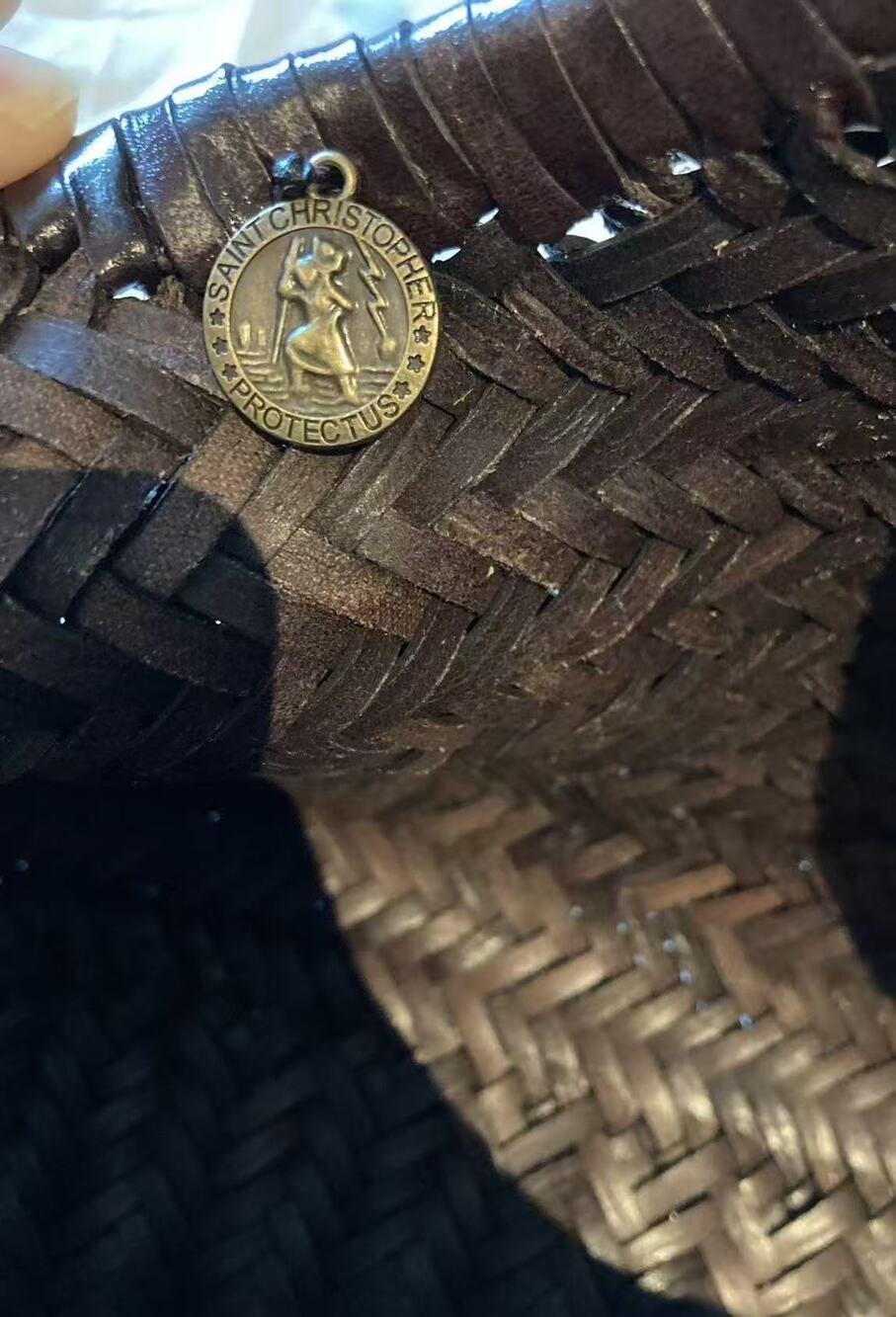 Dragon Diffusion Nantucket Large Dark Brown Hand‑Woven Leather Shoulder Tote - Picture 5 of 7